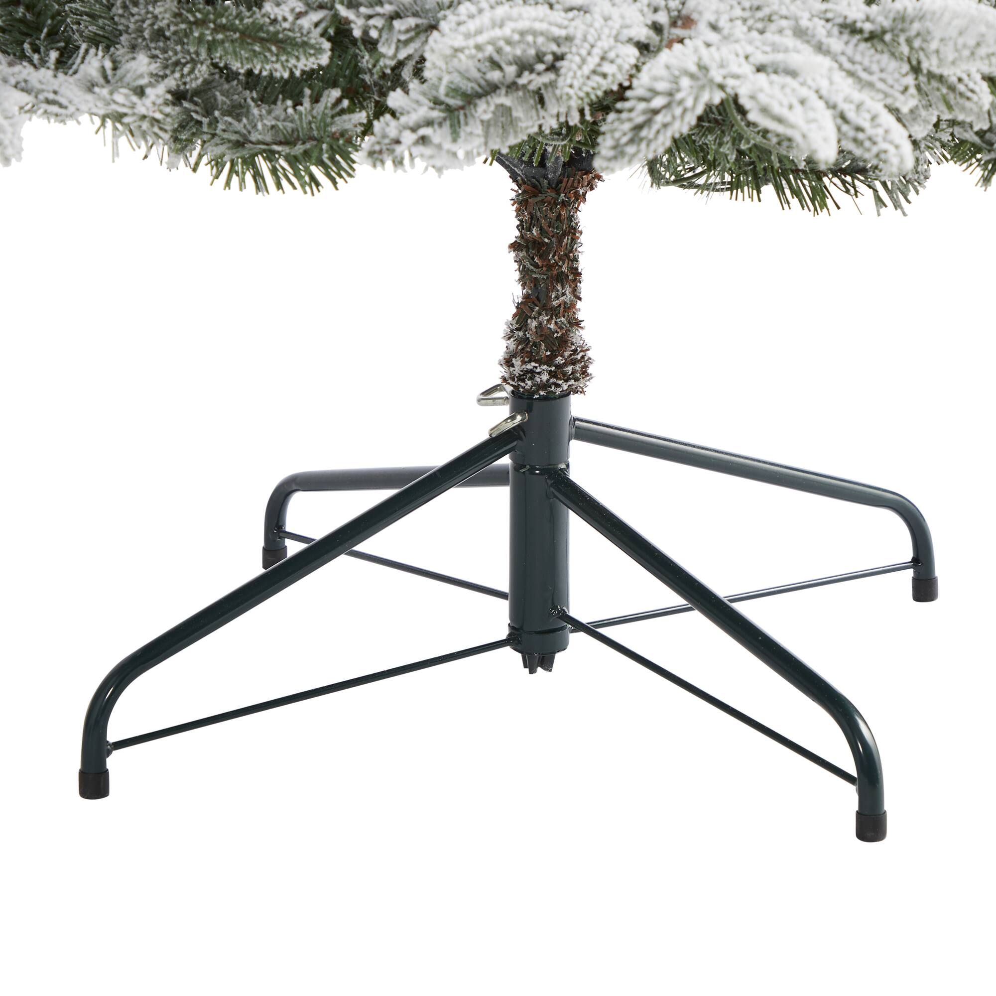 7.5ft. Pre-Lit Flocked Manchester Spruce Artificial Christmas Tree with Clear LED Lights